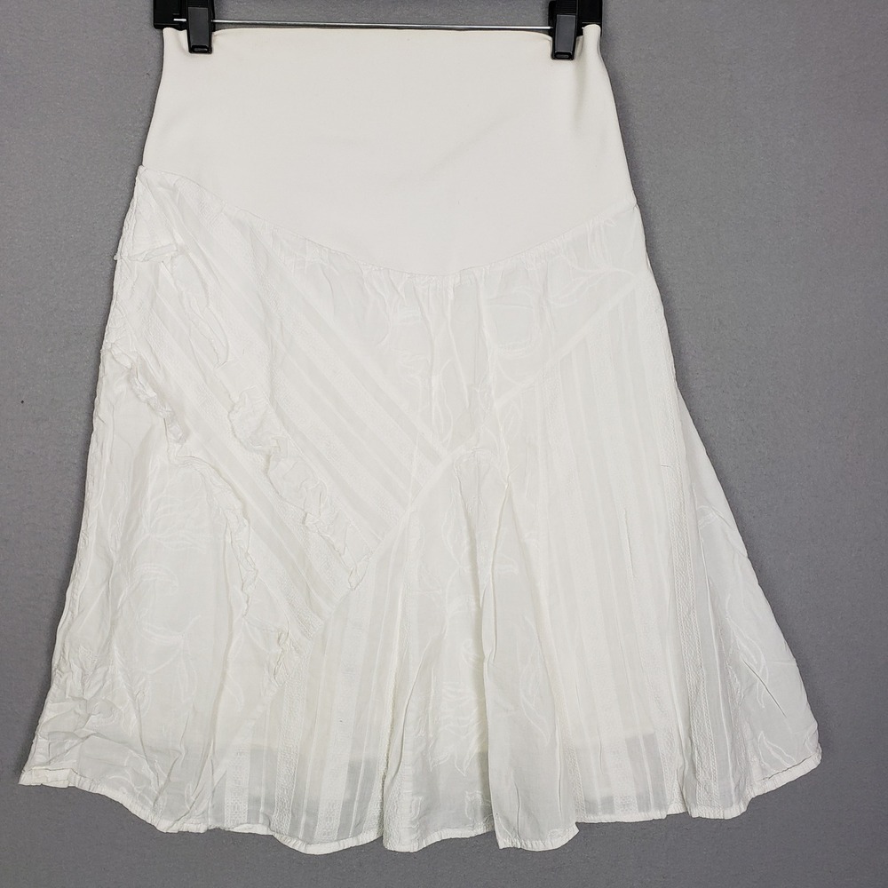 Next Maternity Size 4 A-Line Layered Skirt Cream Ethereal Parisian Lagenlook